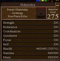 Stats of Nuhmudira as spotted in Xi Ru's Library; Soul stone Quest during On Bended Knee patch.]]